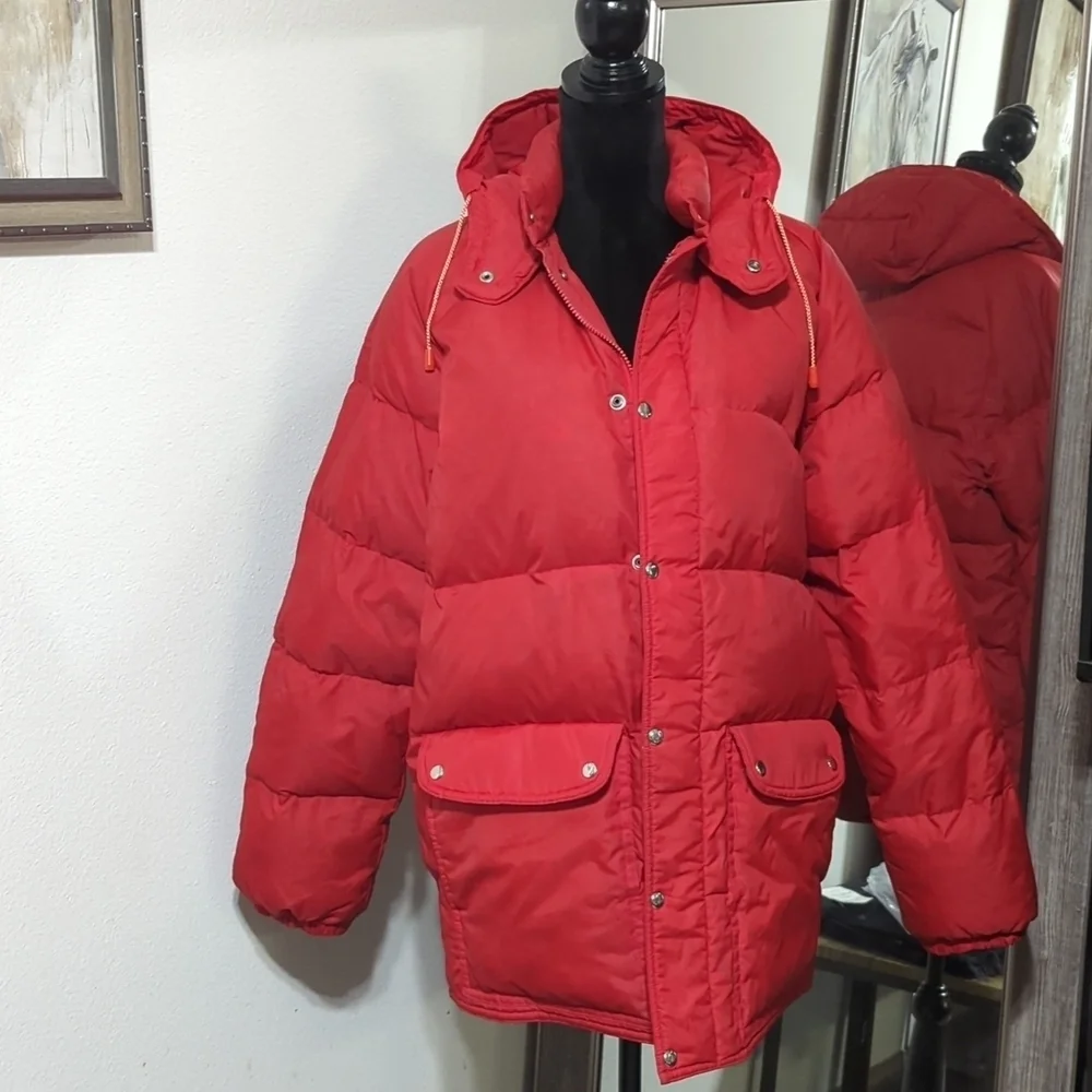 Vintage Swan Brand Down Full Zip Hooded Puffer Jacket